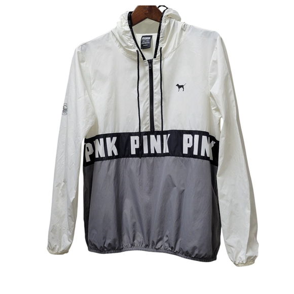 Victoria’s Secret Pink Windbreaker Rain Jacket Quarter Zip Size Small - Picture 3 of 9